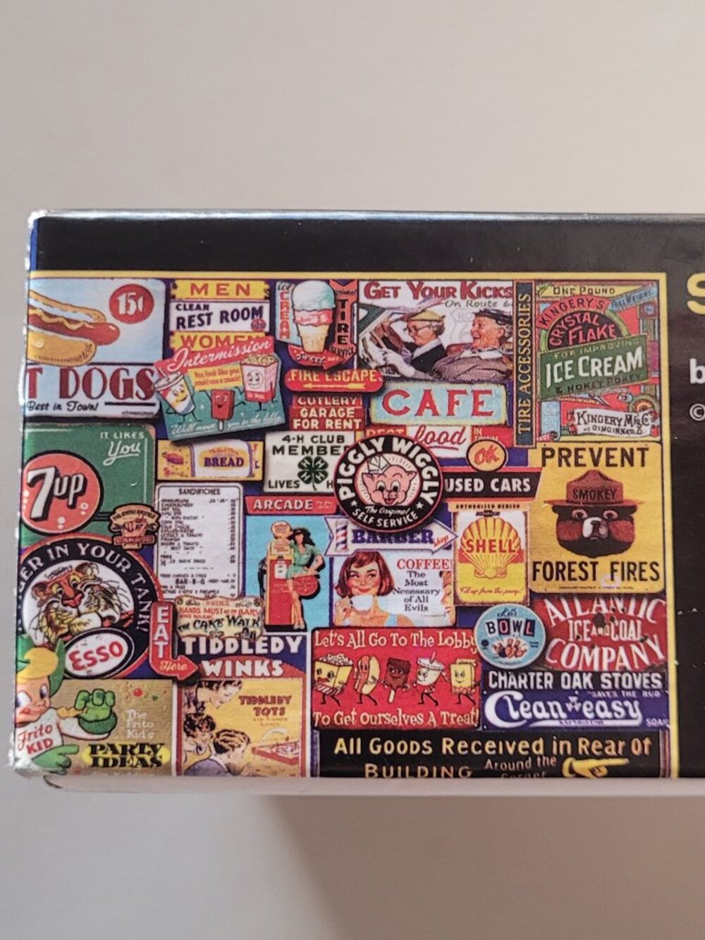Puzzle WHTE MOUNTAIN 1000 pcs 24x30 "Signs of the Past" by Lois Sutton Ad Signs